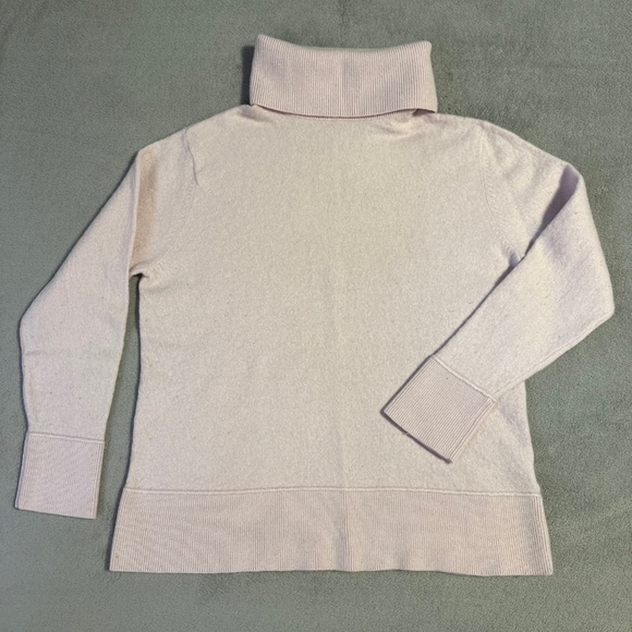 Merino Wool Cashmere Sweater Turtleneck Light Pink XL bleu gray - Picture 1 of 6
